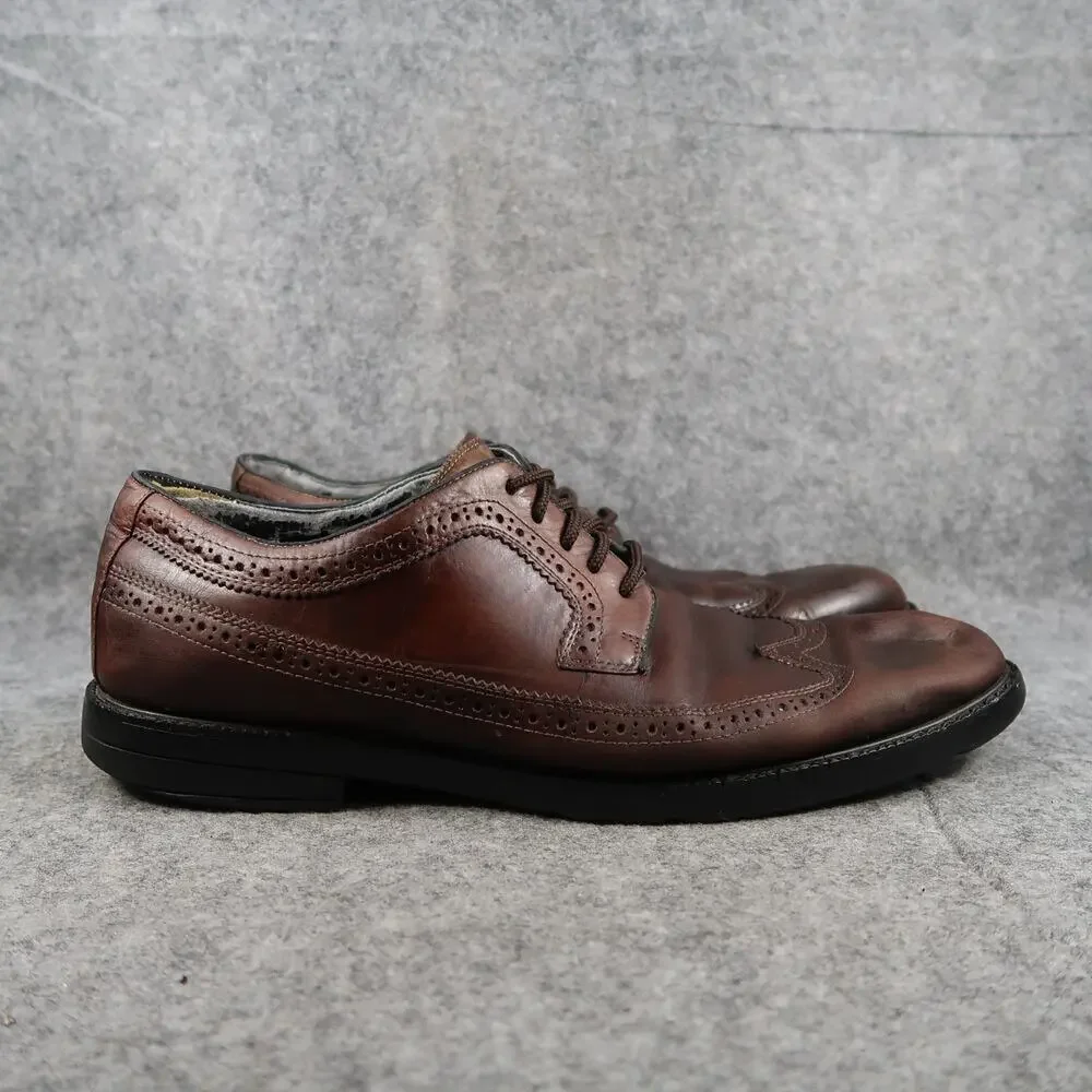 Rockport Shoes Men 11.5 Oxford Derby Wingtip Brown Leather Lace Up Classic Dress